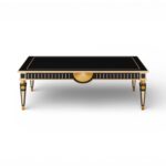 Noir Aurex Coffee Table with black and gold finish