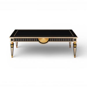Noir Aurex Coffee Table with black and gold finish