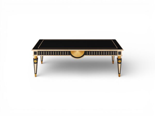 Noir Aurex Coffee Table with black and gold finish