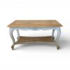 Classic coffee table with carved wooden frame