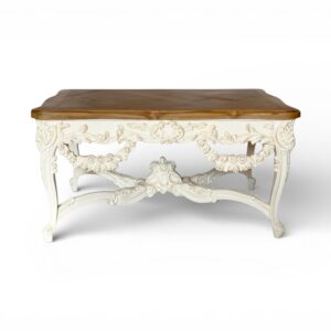 Florentia carved console table with white finish