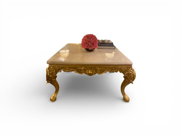 Hand carved classic gold coffee table design