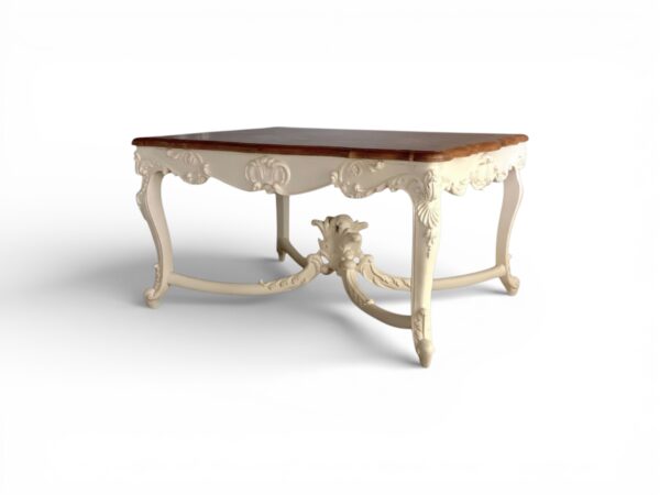 Classic wooden coffee table with ornate detailing