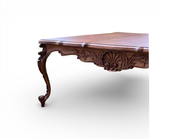 Hand carved solid wood coffee table design