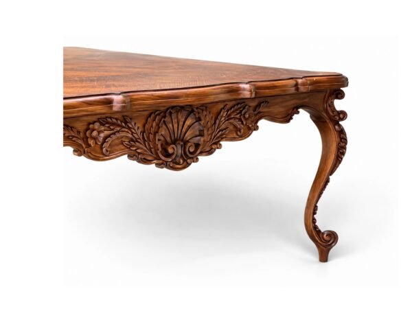 Luxury wooden coffee table with ornate detailing