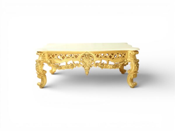 Aurelius Royale Gold Coffee Table with ornate carving