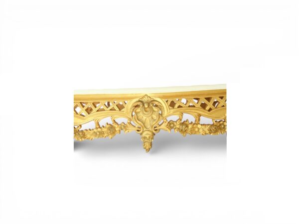 Hand carved solid wood gold coffee table