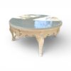 Luxury ivory round coffee table with hand carving