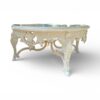 Hand carved solid wood round coffee table