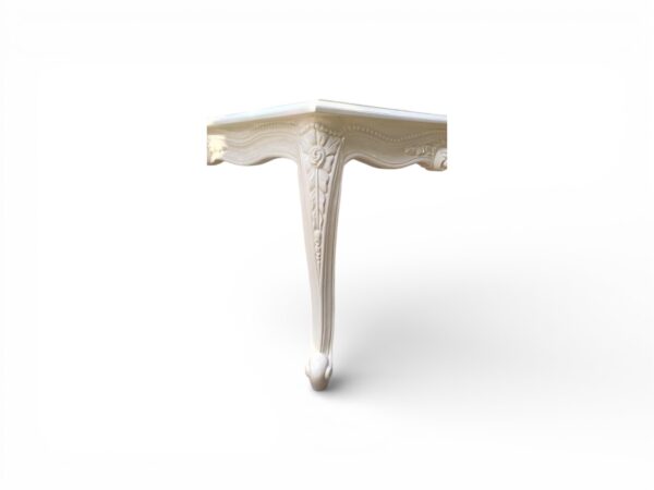 Handcrafted white teak coffee table