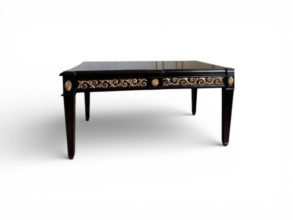 Luxury black coffee table with gold accents