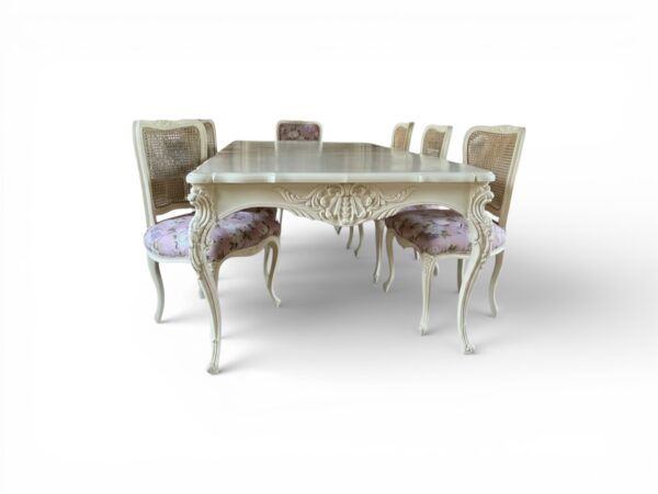 Hand-carved Kingswell Dining Table front view
