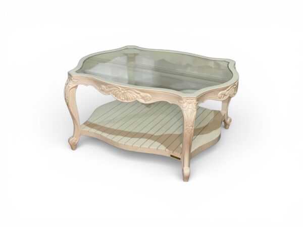 European style ivory carved coffee table