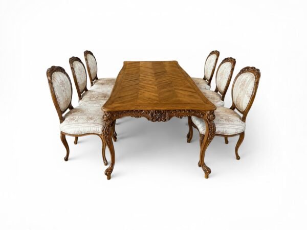 Luxury Valemont Heritage Dining Table with carved wooden details