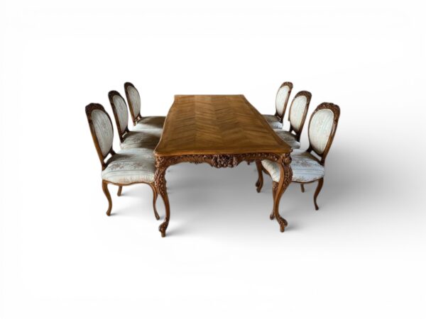 Luxury Valemont Heritage Dining Table with carved wooden details