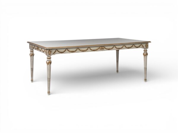 Luxury carved dining table in solid teak wood