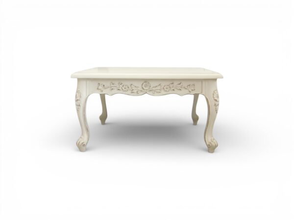 Ivory Belle Centre Table with hand-carved floral detailing