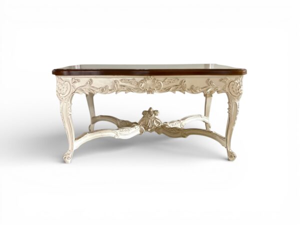Classic European centre table with cream finish