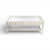 Aurielle Luxe Coffee Table with ivory finish and glass top