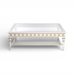 Aurielle Luxe Coffee Table with ivory finish and glass top