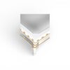Classic ivory coffee table with clear glass surface