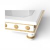 Luxury coffee table with gold detailing and wooden frame