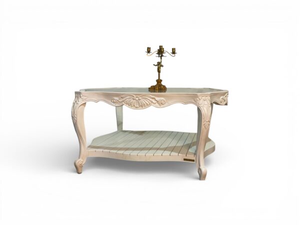 Luxury ivory coffee table with curved legs