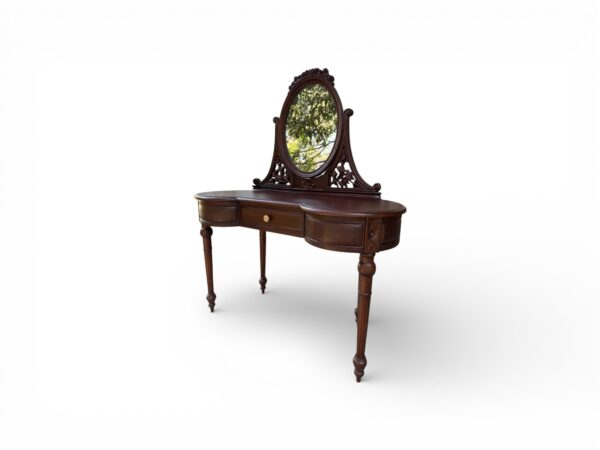 Louis style dresser with oval mirror