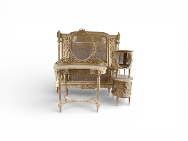 Elegant dressing table with carved details