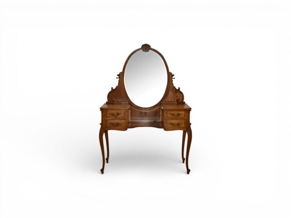 Eloria Oval Dressing Table with carved mirror