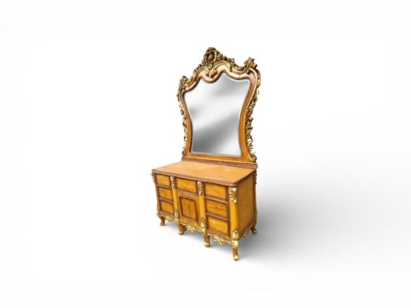 Handcrafted wooden dressing table with mirror