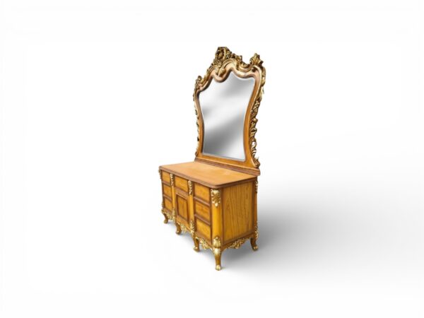 Handcrafted wooden dressing table with mirror