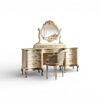 Elegant ivory dressing table with carved detailing