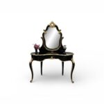 Blackcrest dressing table with ornate framed mirror