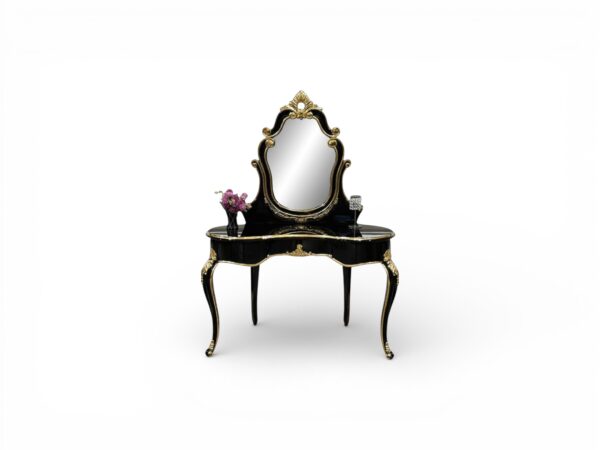 Blackcrest dressing table with ornate framed mirror