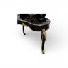 Classic black vanity table with curved legs