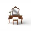 Wooden dressing table with curved carved legs