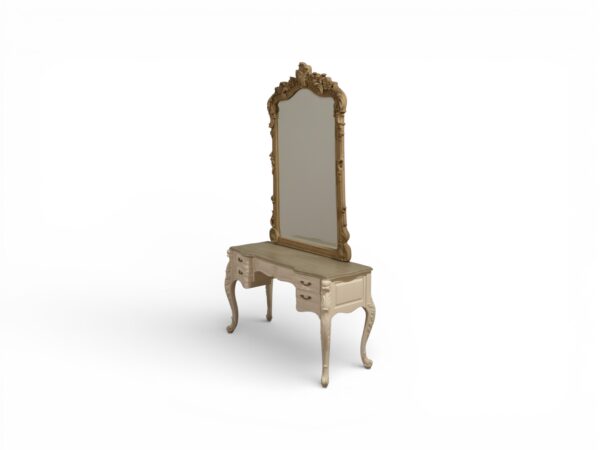 Handcrafted dressing table with carved mirror
