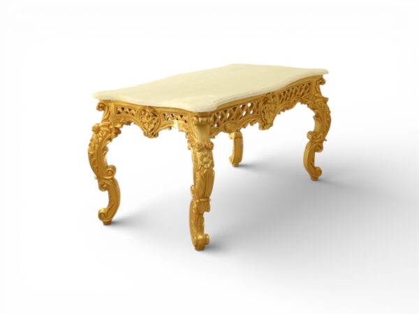 Luxury hand-carved teakwood centre table