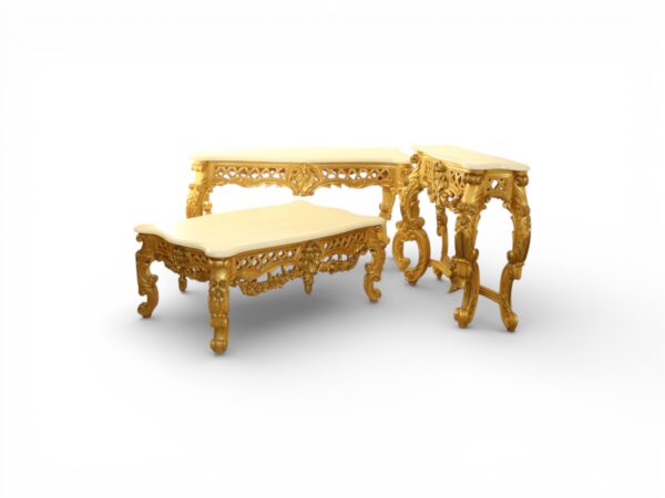 Classic teakwood table with ornate carving