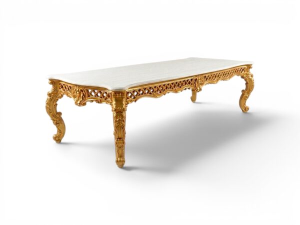 Luxury hand-carved teakwood centre table