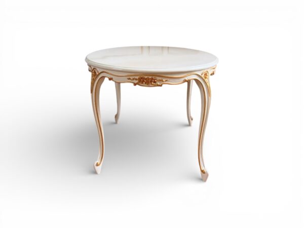 Ivory and gold centre table with cabriole legs