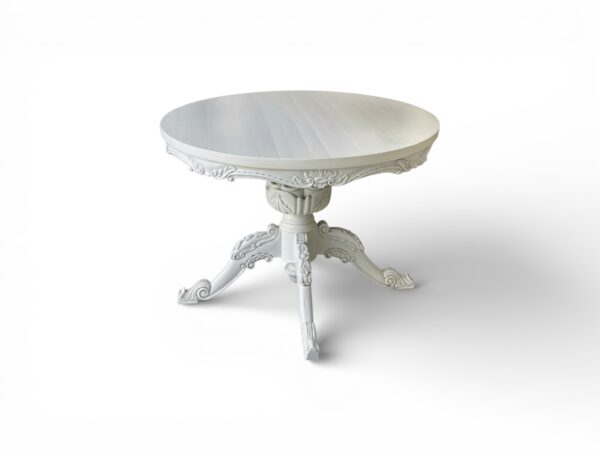 Round luxury pedestal table with hand carving