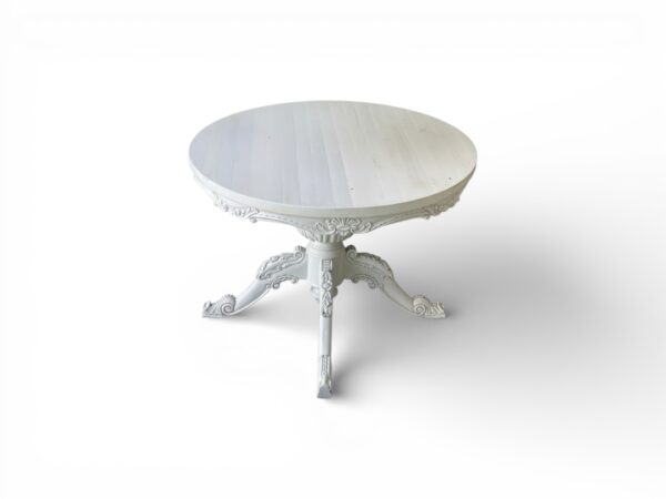 Boutique style carved round wooden table