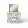 Ivory dressing table with gold mirror frame