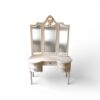 Triple mirror dressing table with carved frame