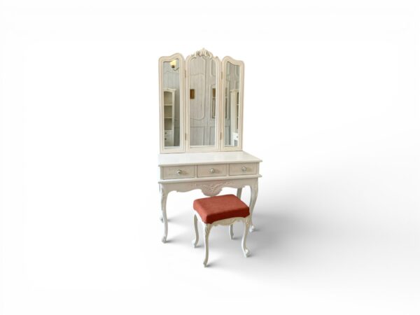 Elegant ivory dressing table with drawers