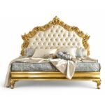 Grand Crown Bed luxury gold tufted bed