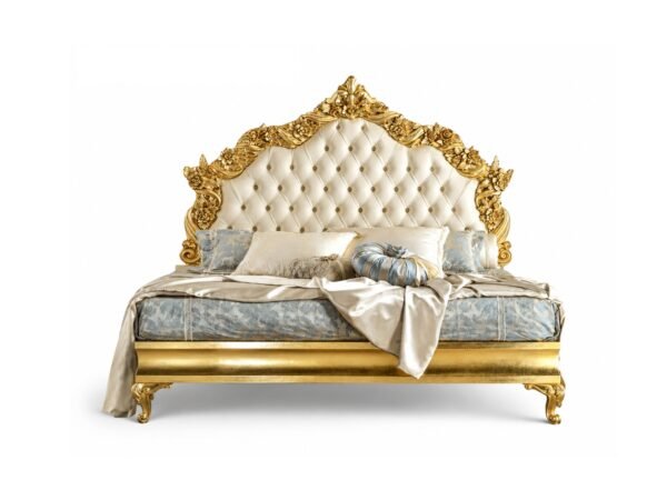 Grand Crown Bed luxury gold tufted bed