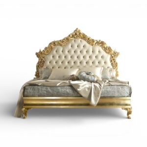 Grand Crown Bed luxury gold tufted bed